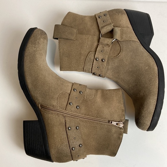 Korks by Kork-Ease Harness Ankle Boots 8 Moto Cassandra Suede Western Leather - Picture 13 of 13